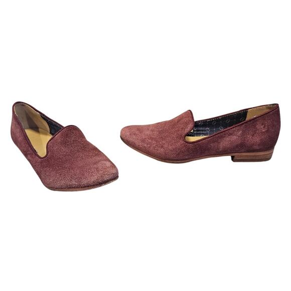 SEBAGO Wine Suede Leather Hutton Smoking Flat sz 6M Classic Minimalist Basic - Picture 1 of 9